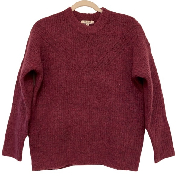 Madewell Sweaters - Madewell Women’s Crew Neck Burgundy Wool Sweater - size XS